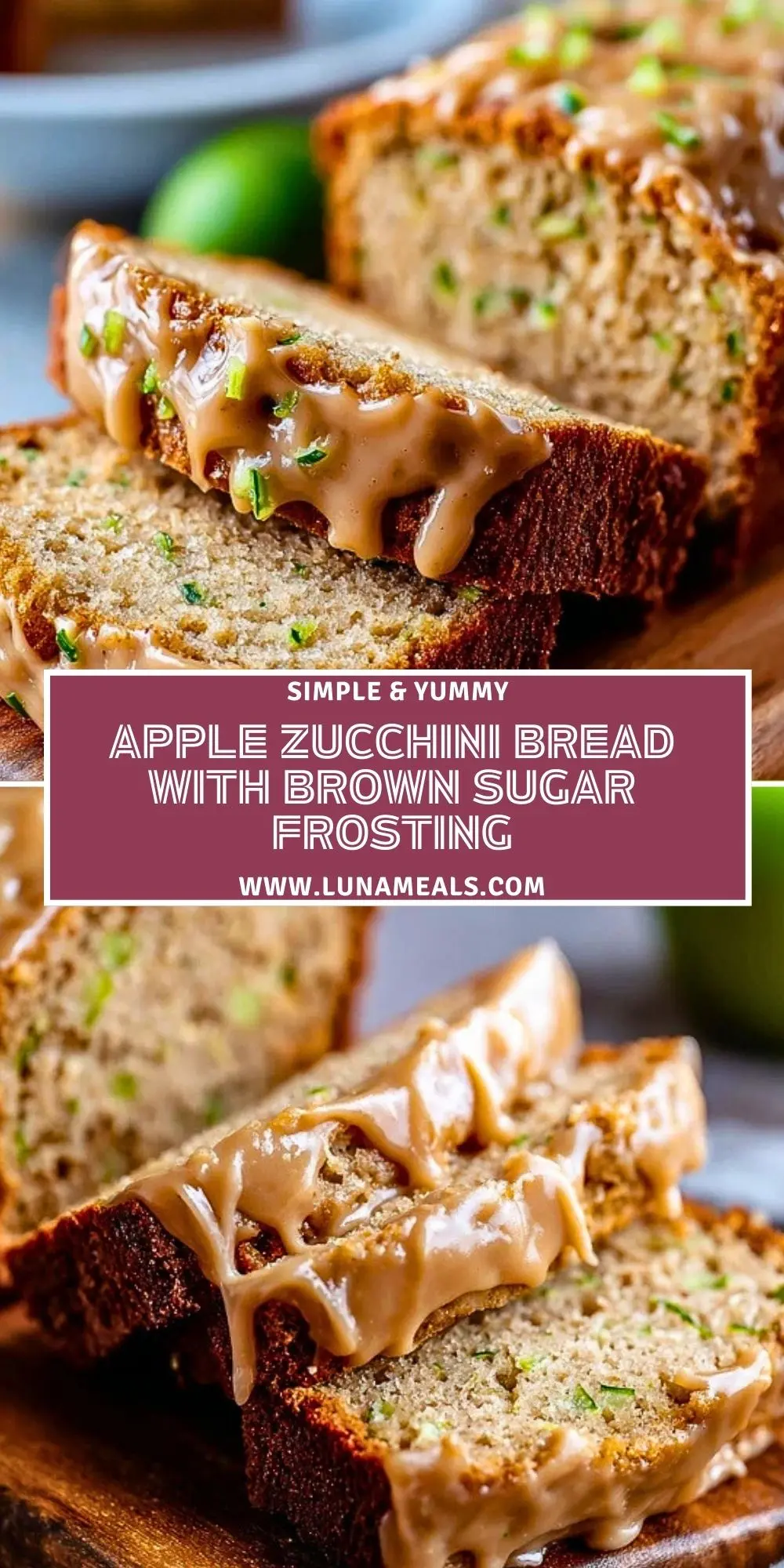 Apple Zucchini Bread with Brown Sugar Frosting (2)
