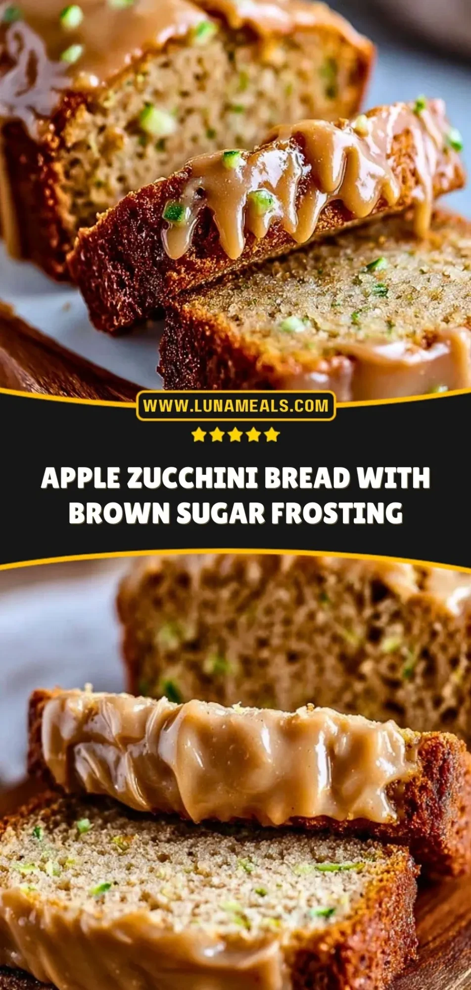 Apple Zucchini Bread with Brown Sugar Frosting (3)