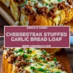 Cheesesteak Stuffed Garlic Bread Loaf (2)