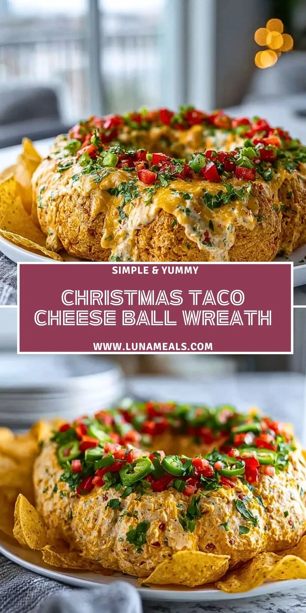 Christmas Taco Cheese Ball Wreath (3)