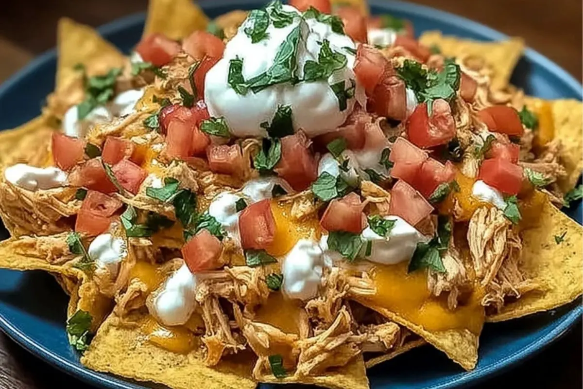 Creamy Crockpot Chicken Nachos