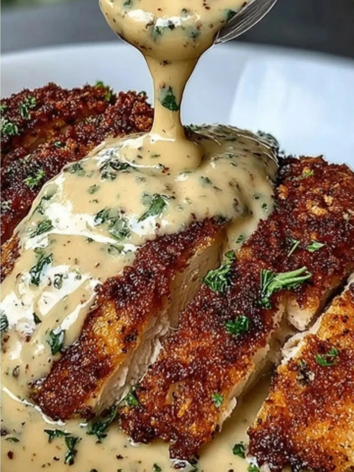Creamy Parmesan Crusted Chicken with Garlic Sauce (1)