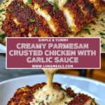 Creamy Parmesan Crusted Chicken with Garlic Sauce (2)