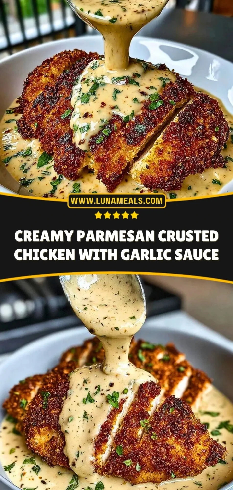 Creamy Parmesan Crusted Chicken with Garlic Sauce (3)