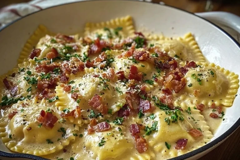 Easy Olive Garden-Inspired Ravioli Carbonara