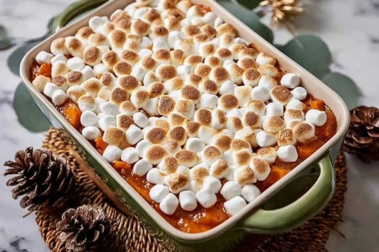 Glazed Candied Sweet Potatoes With Marshmallows