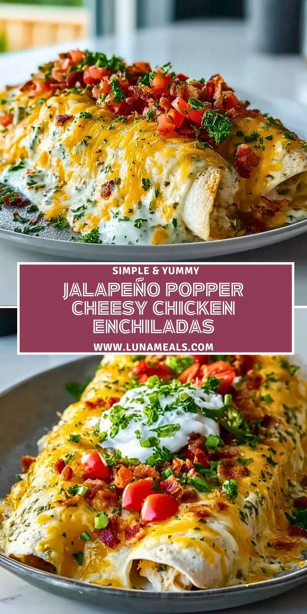 Jalapeño Popper Cheesy Chicken Enchiladas (2)