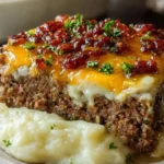 Meatloaf with Mashed Potatoes and Cheese