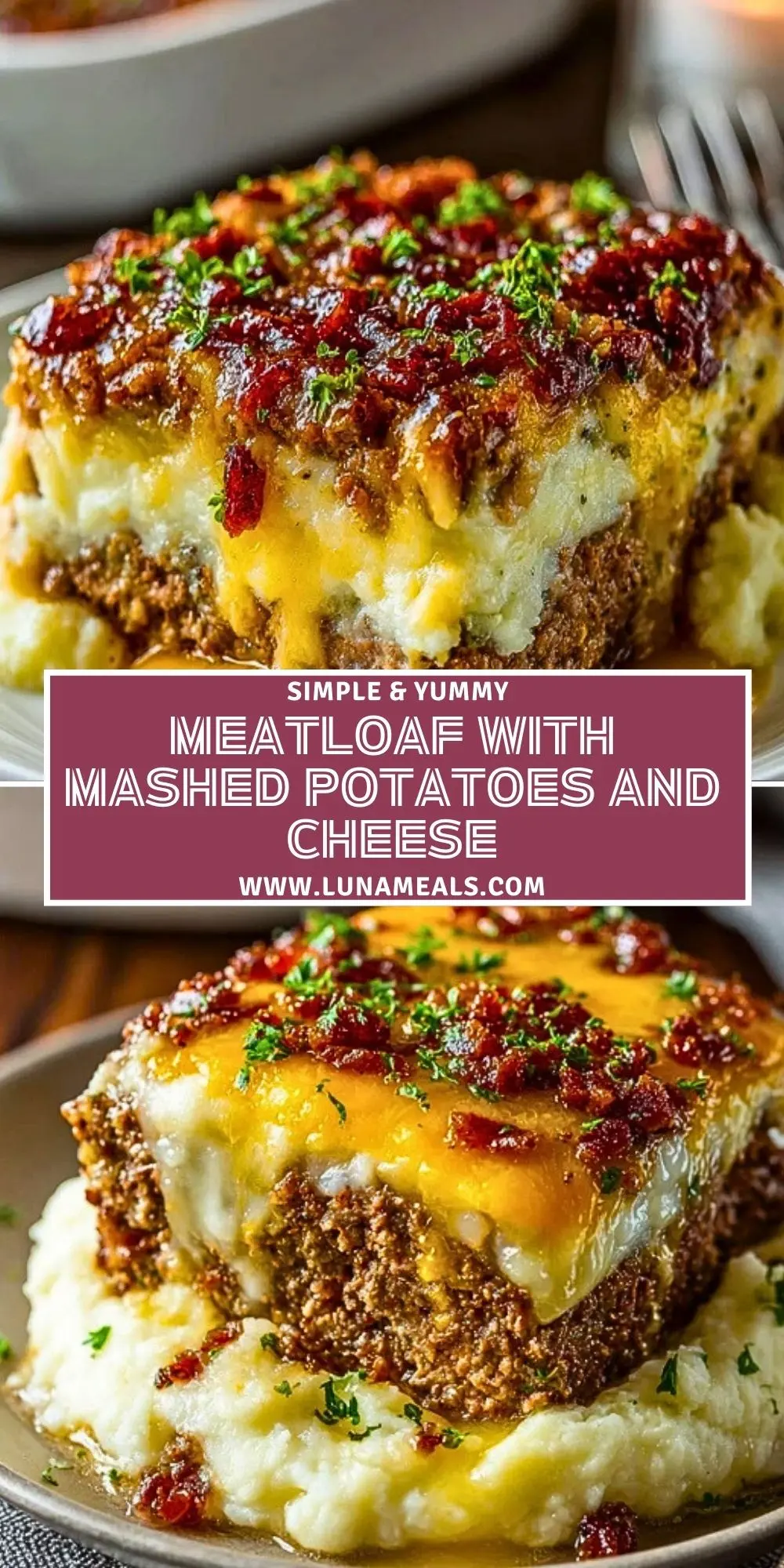 Meatloaf with Mashed Potatoes and Cheese (2)