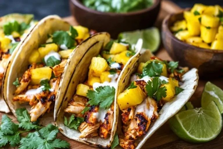 One Pan Chicken and Pineapple Tacos