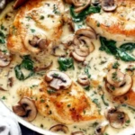 One-Pan Creamy Parmesan Garlic Mushroom Chicken