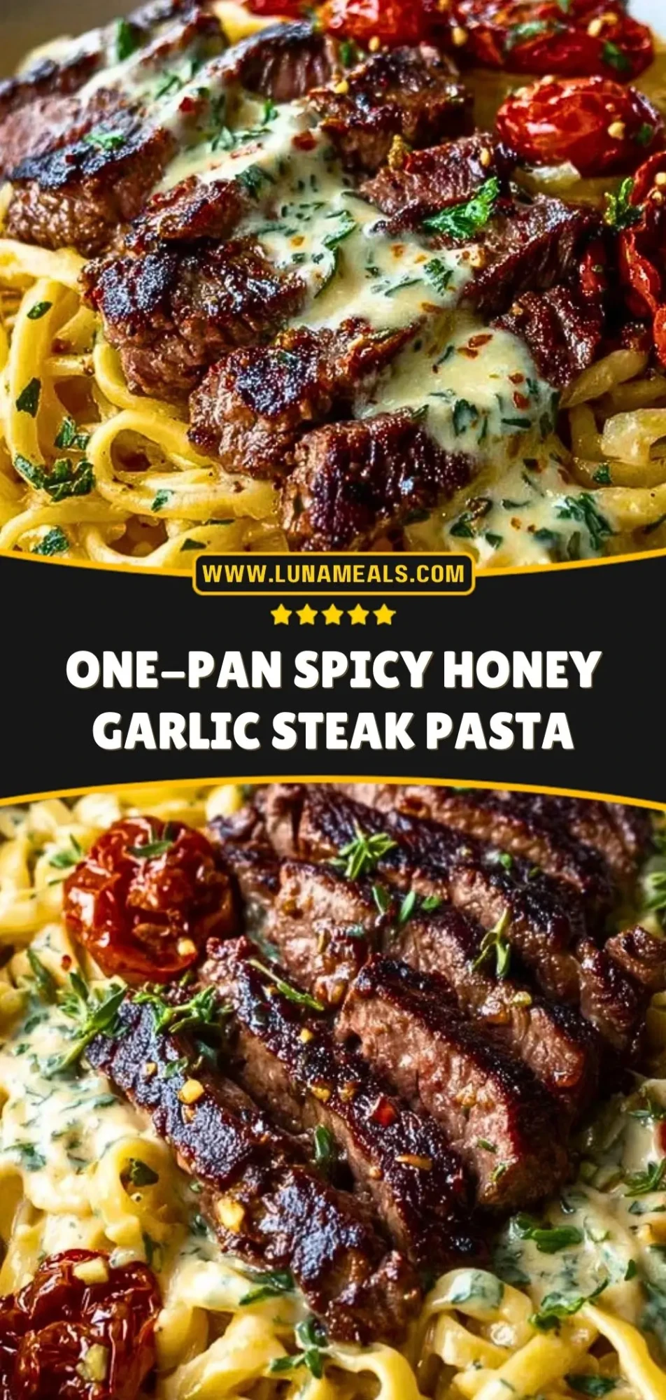 One-Pan Spicy Honey Garlic Steak Pasta (3)