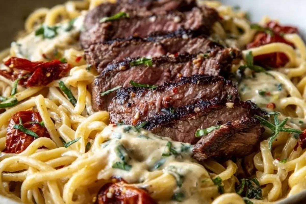 One-Pan Spicy Honey Garlic Steak Pasta