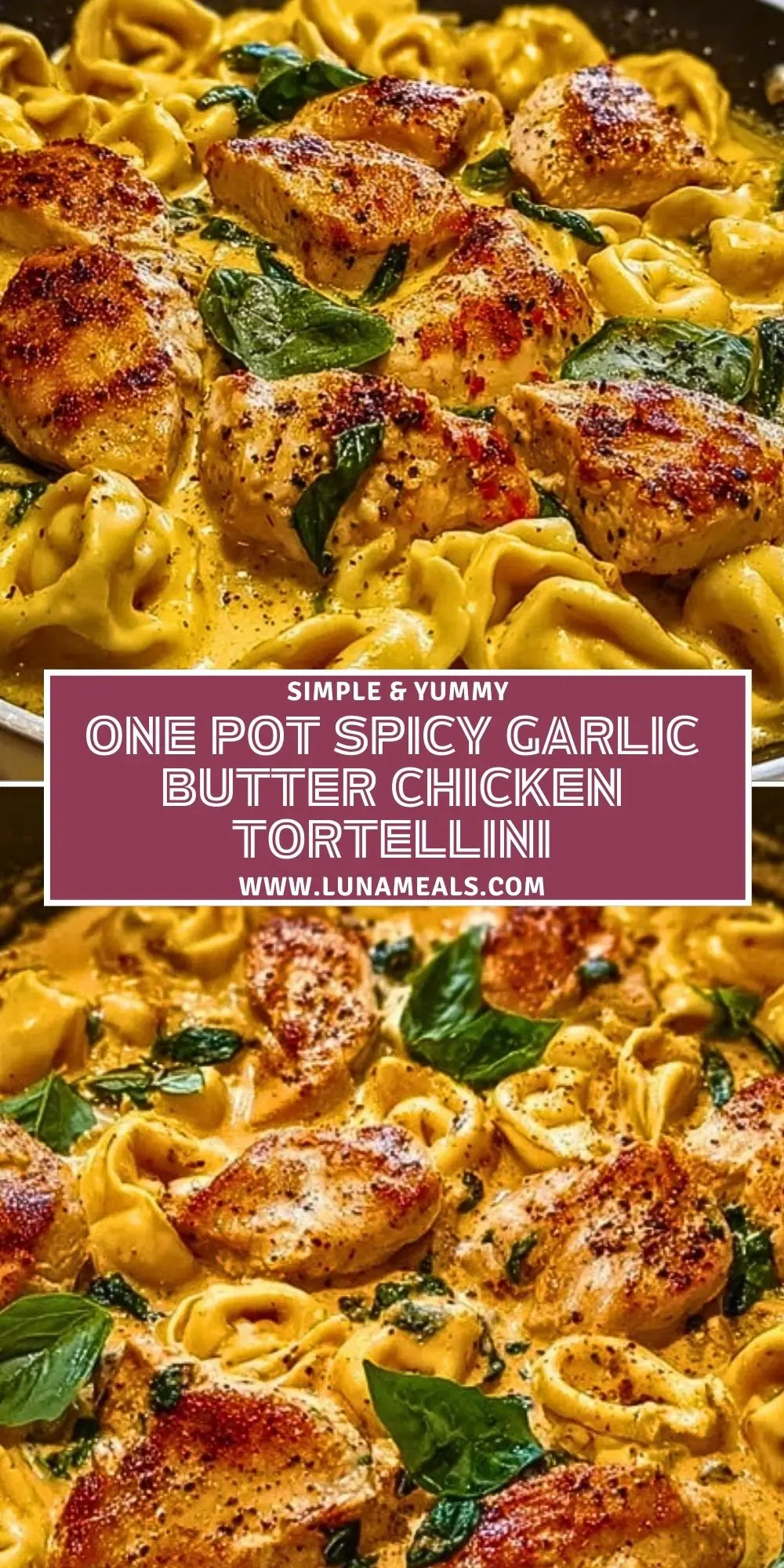 One Pot Spicy Garlic Butter Chicken Tortellini (2)