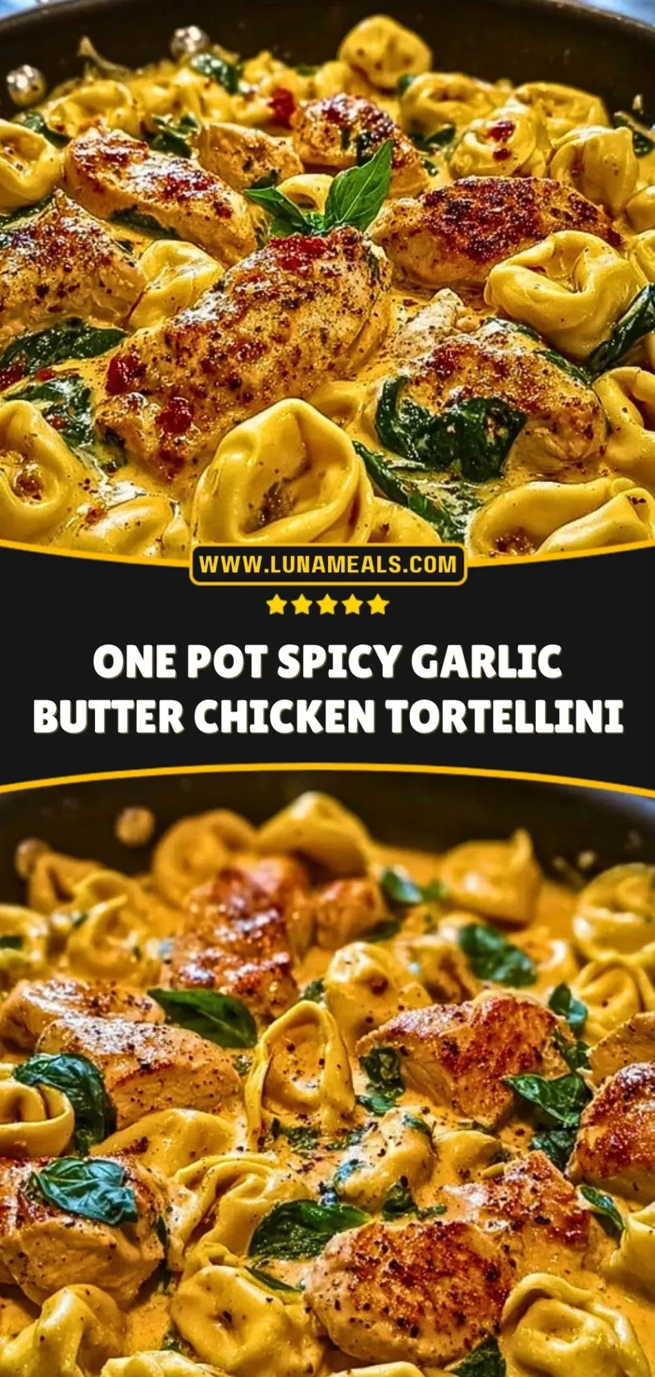 One Pot Spicy Garlic Butter Chicken Tortellini (3)