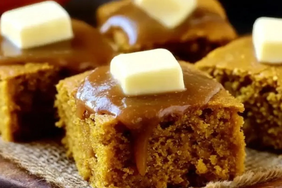Pumpkin Cornbread with Cinnamon Honey Butter