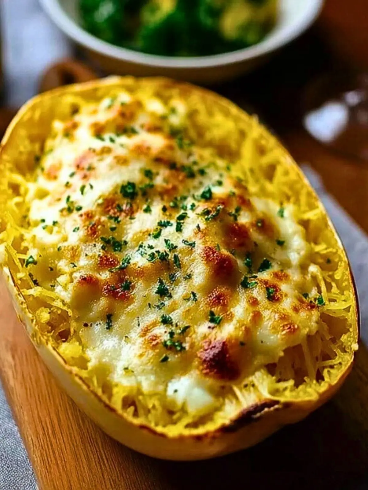 Roasted Spaghetti Squash With Alfredo Sauce and Cheese (1)