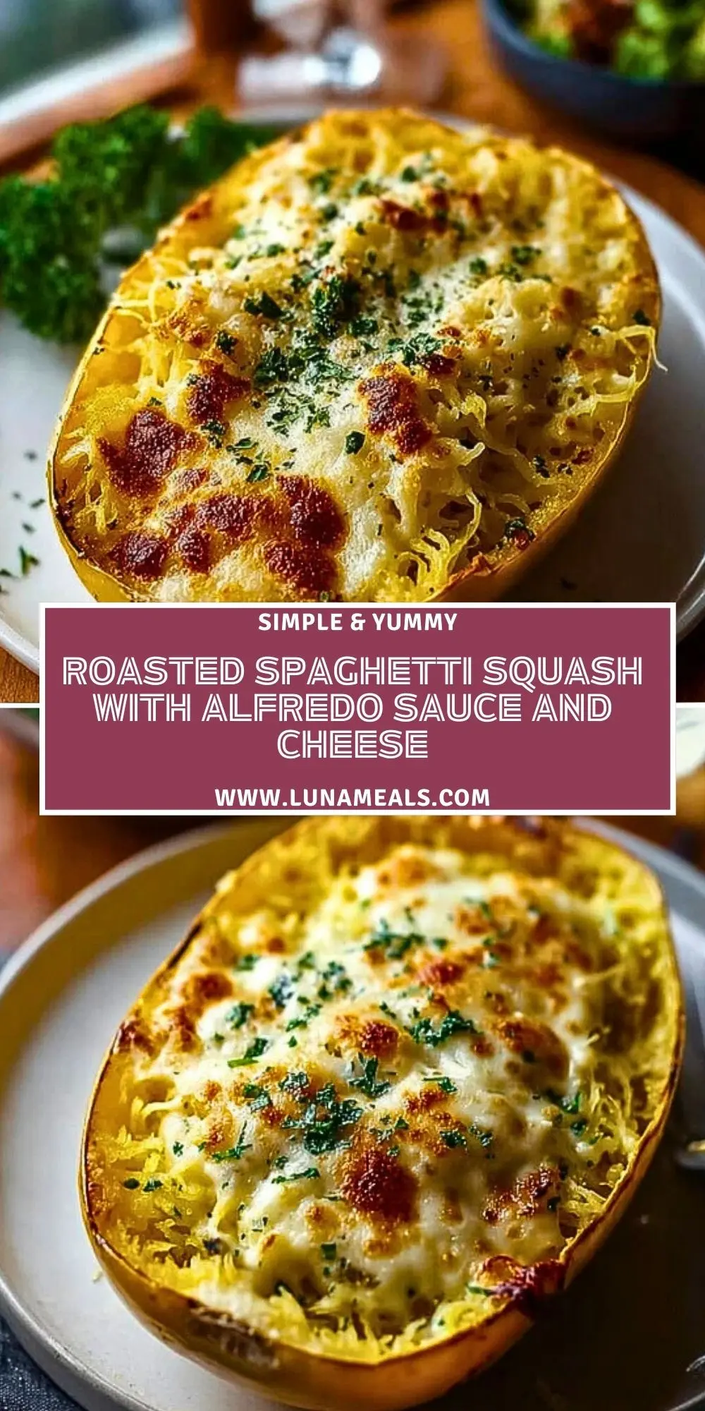 Roasted Spaghetti Squash With Alfredo Sauce and Cheese (2)