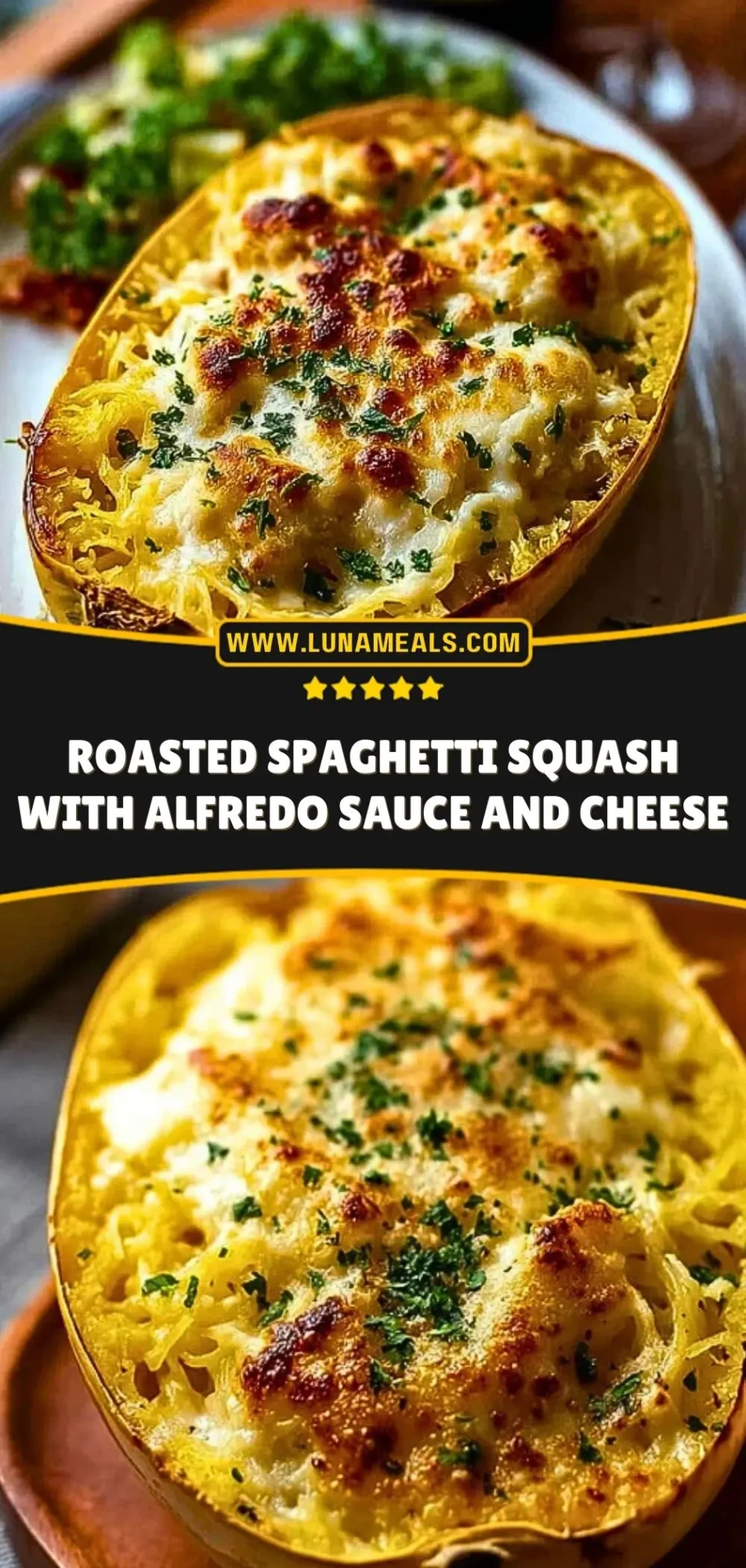 Roasted Spaghetti Squash With Alfredo Sauce and Cheese (3)