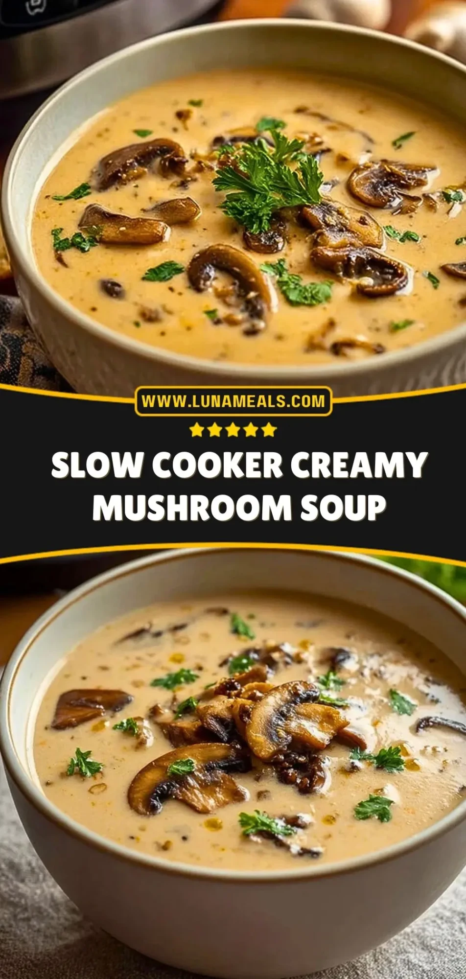 Slow Cooker Creamy Mushroom Soup (3)