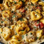 The Best Loaded Cajun Alfredo Tortellini Skillet Recipe