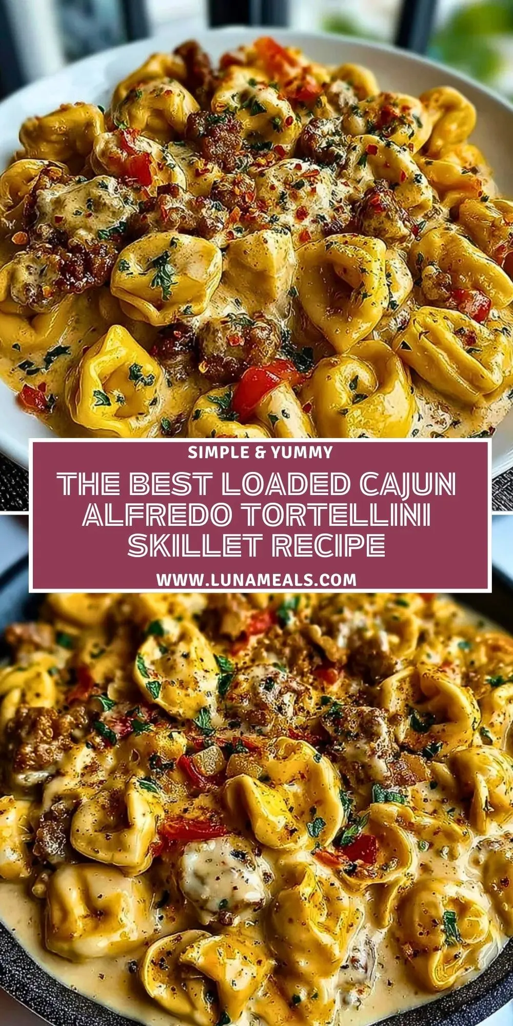 The Best Loaded Cajun Alfredo Tortellini Skillet Recipe (2)