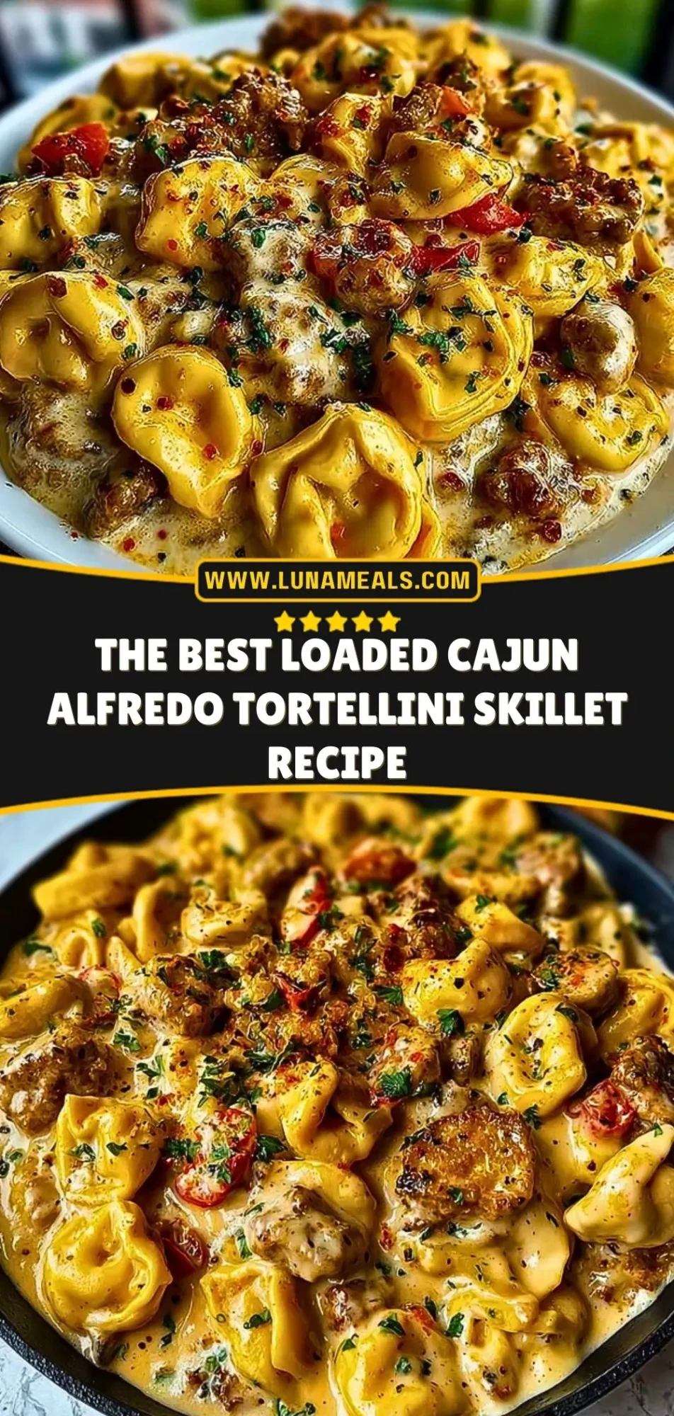 The Best Loaded Cajun Alfredo Tortellini Skillet Recipe (3)