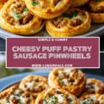 Cheesy Puff Pastry Sausage Pinwheels (2)