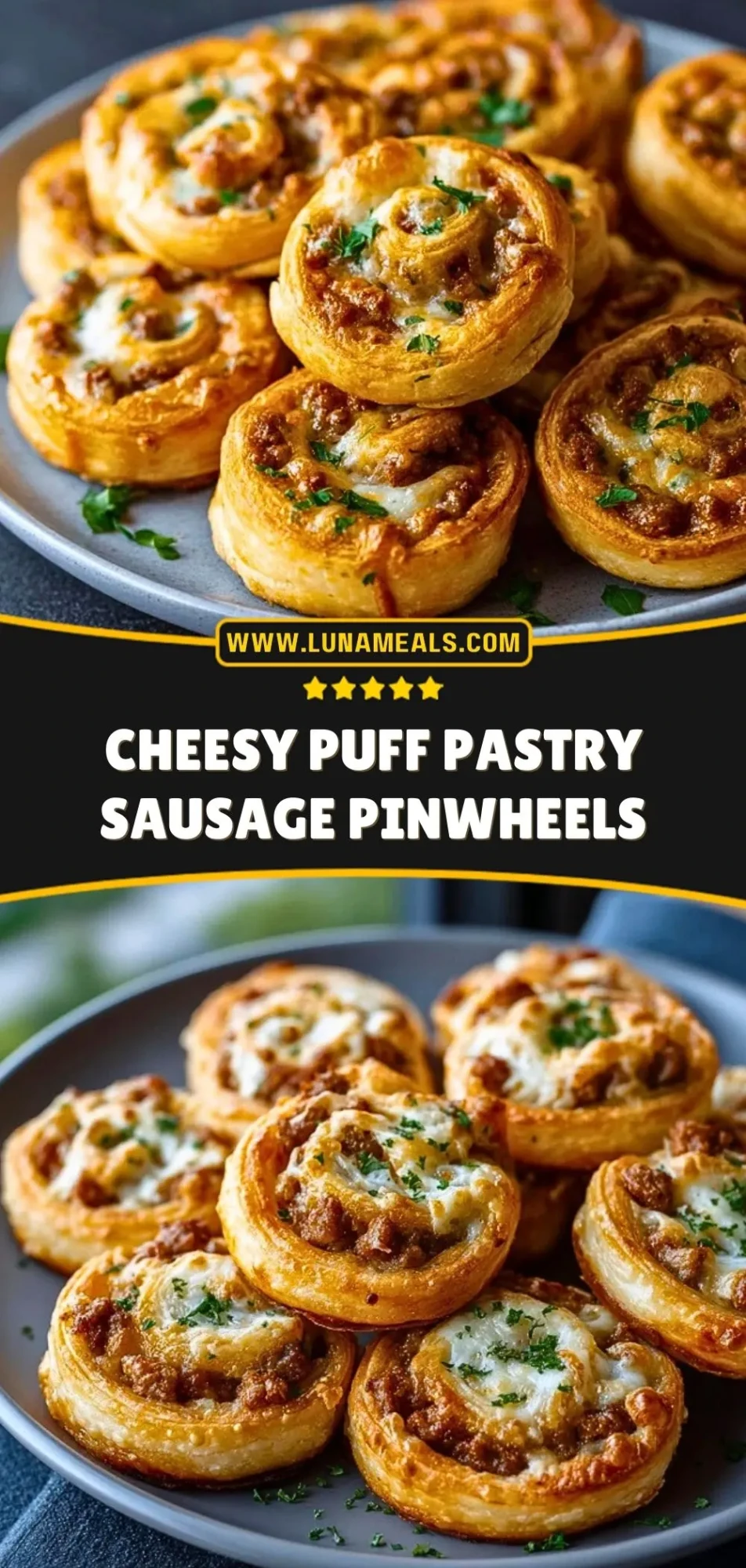 Cheesy Puff Pastry Sausage Pinwheels (3)