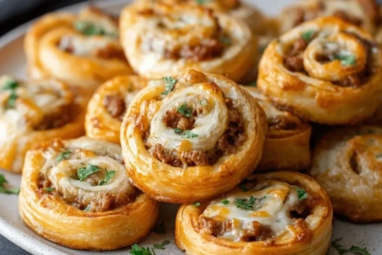 Cheesy Puff Pastry Sausage Pinwheels