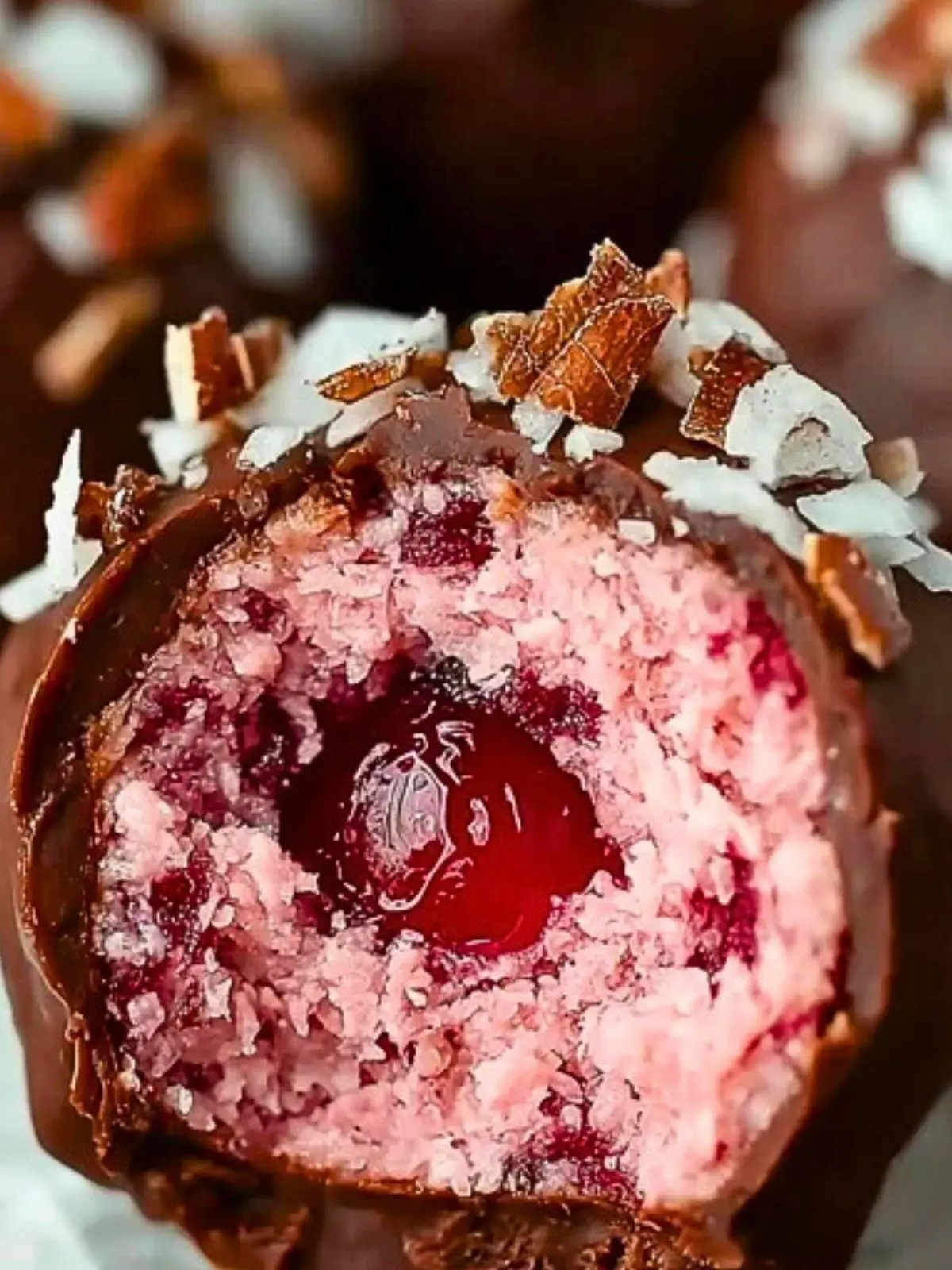 Chocolate Maraschino Cherry Coconut Truffles (1)