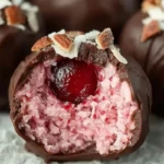 Chocolate Maraschino Cherry Coconut Truffles
