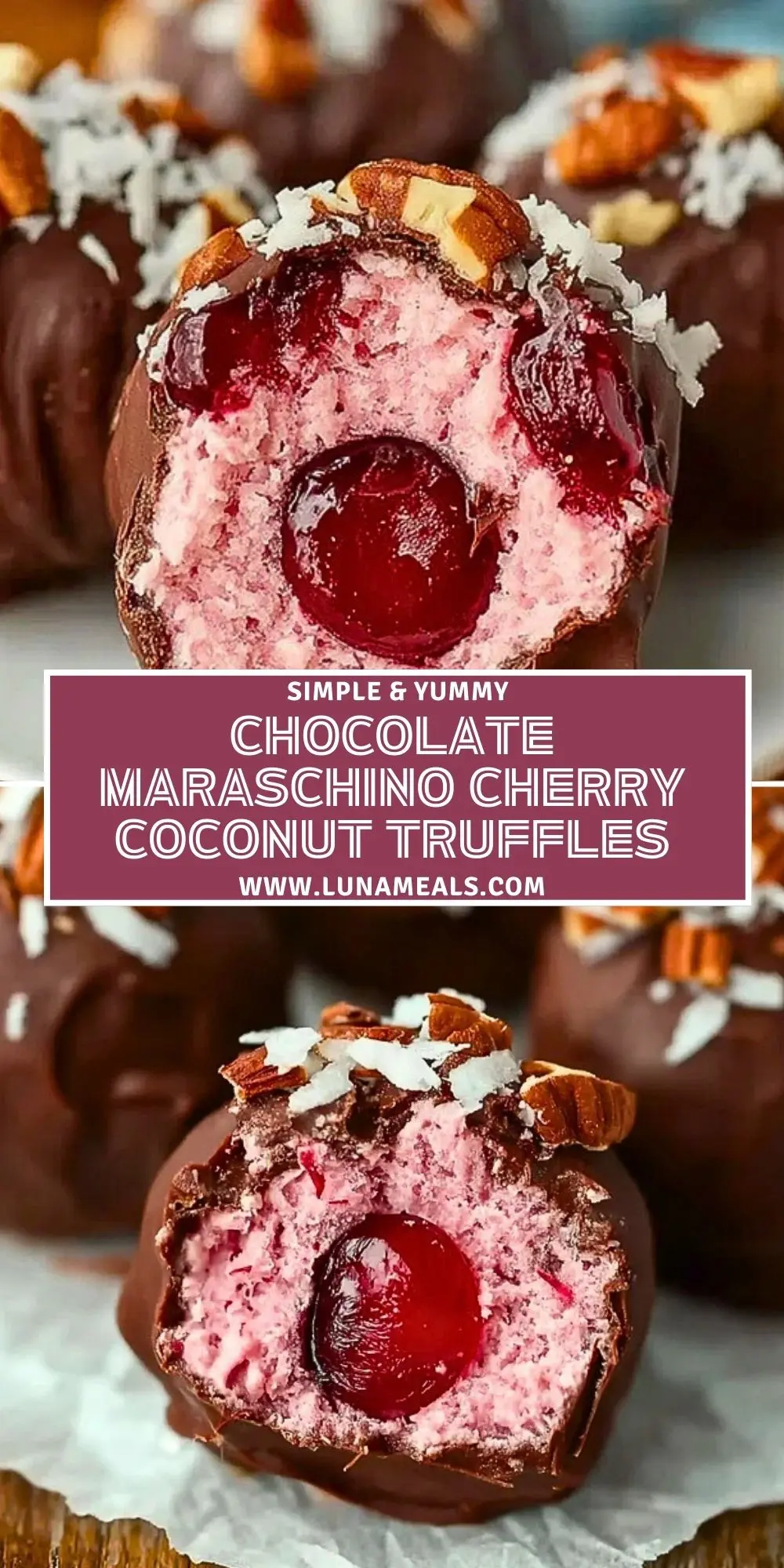 Chocolate Maraschino Cherry Coconut Truffles (2)