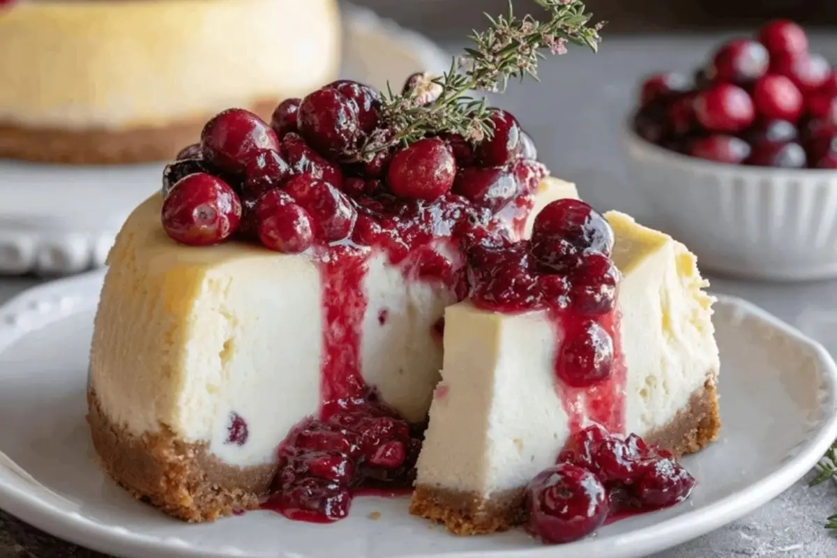 Cranberry White Chocolate Cheesecake