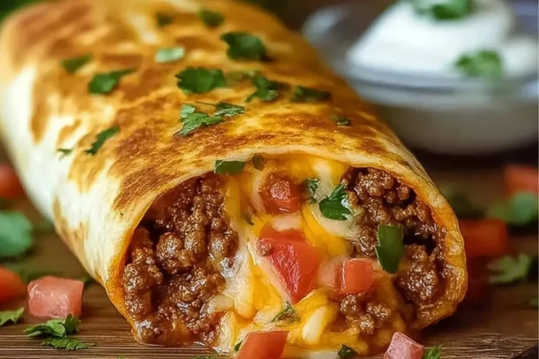 Crispy Cheesy Beef Chimichangas