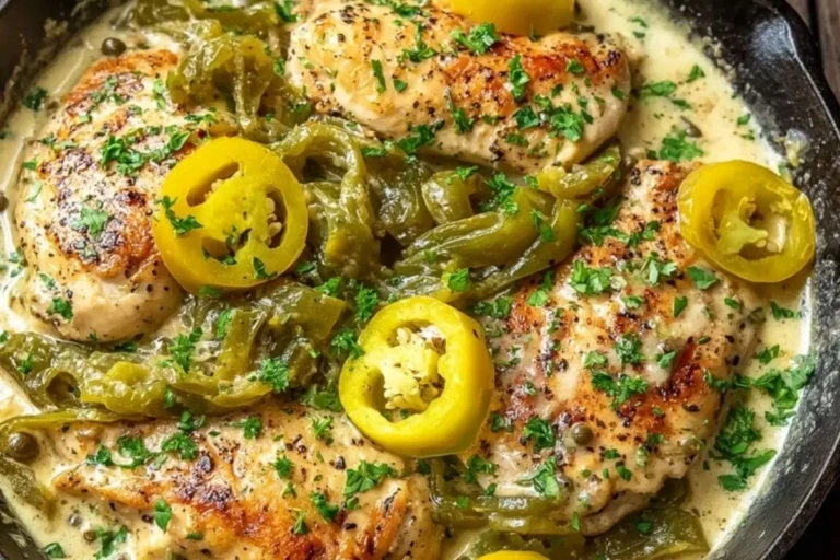 Flavorful Creamy Pepperoncini Chicken Skillet