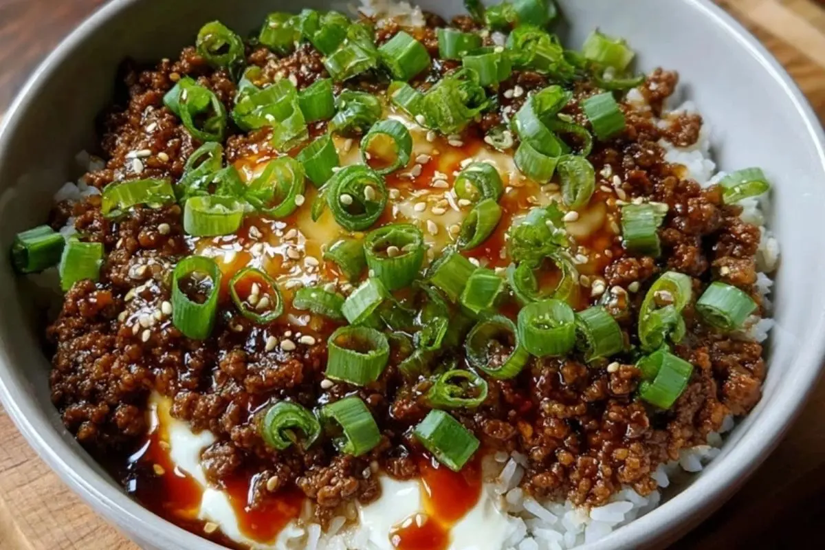 Ground Beef Hot Honey Bowl