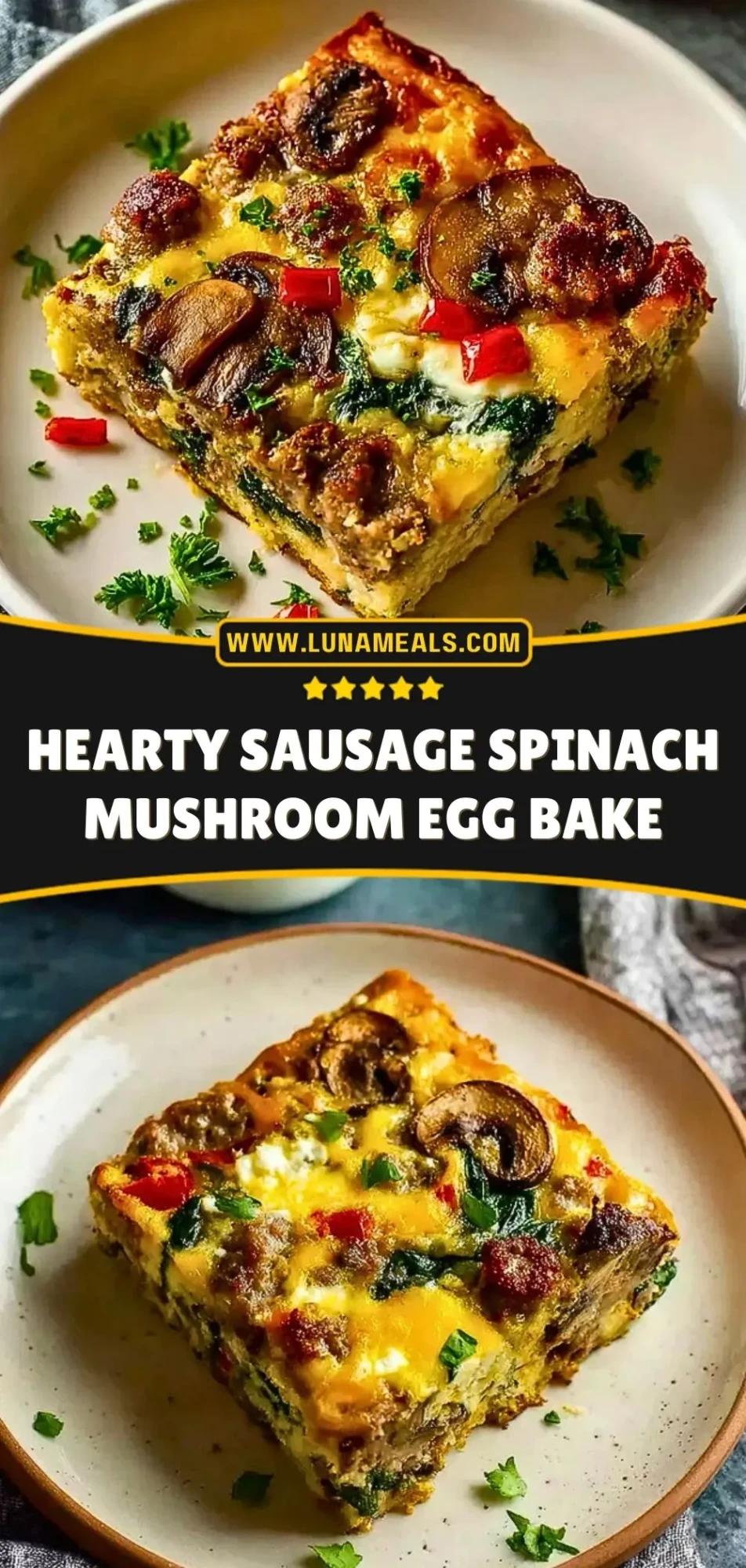 Hearty Sausage Spinach Mushroom Egg Bake (3)