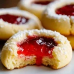 Christmas Thumbprint Cookies with Raspberry Jam
