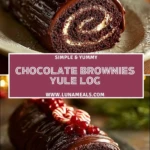 Chocolate Brownies Yule Log (2)