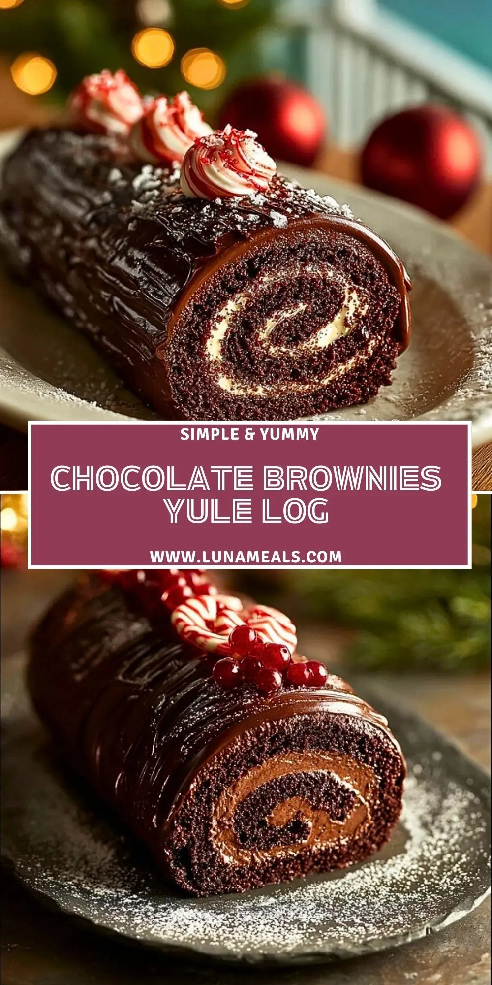 Chocolate Brownies Yule Log (2)