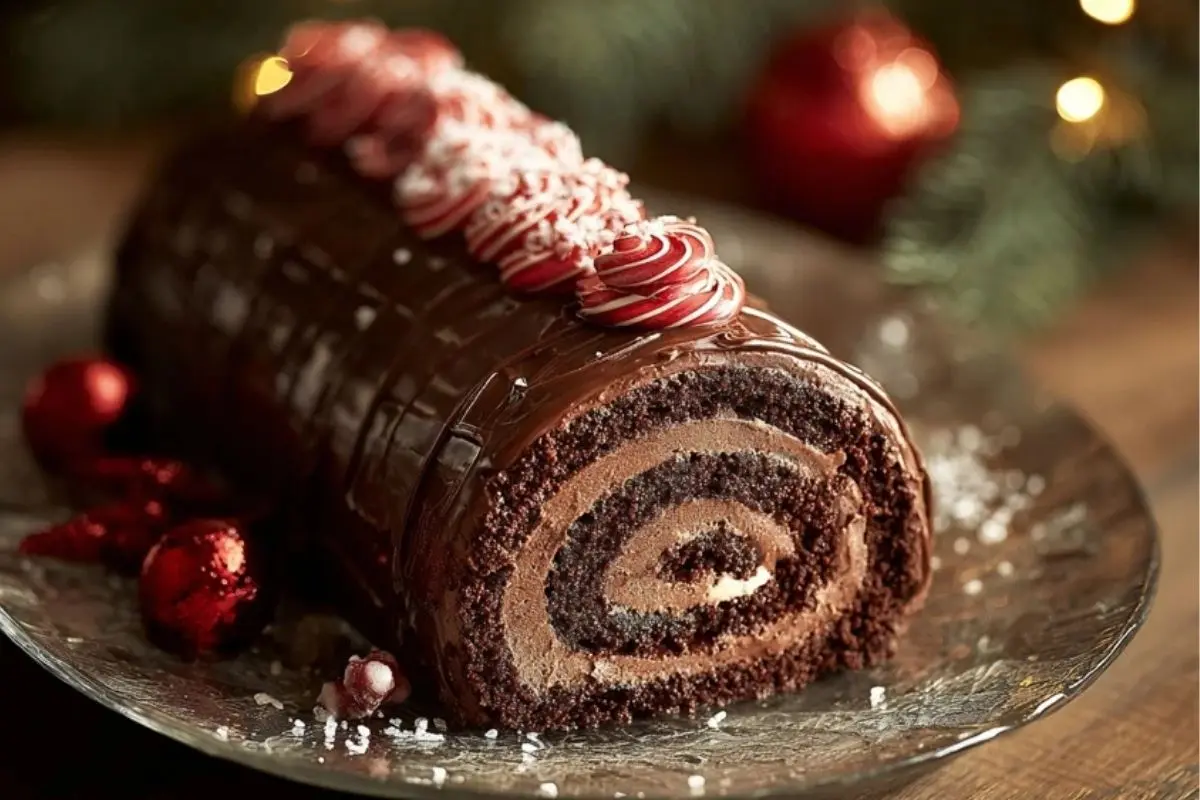 Chocolate Brownies Yule Log