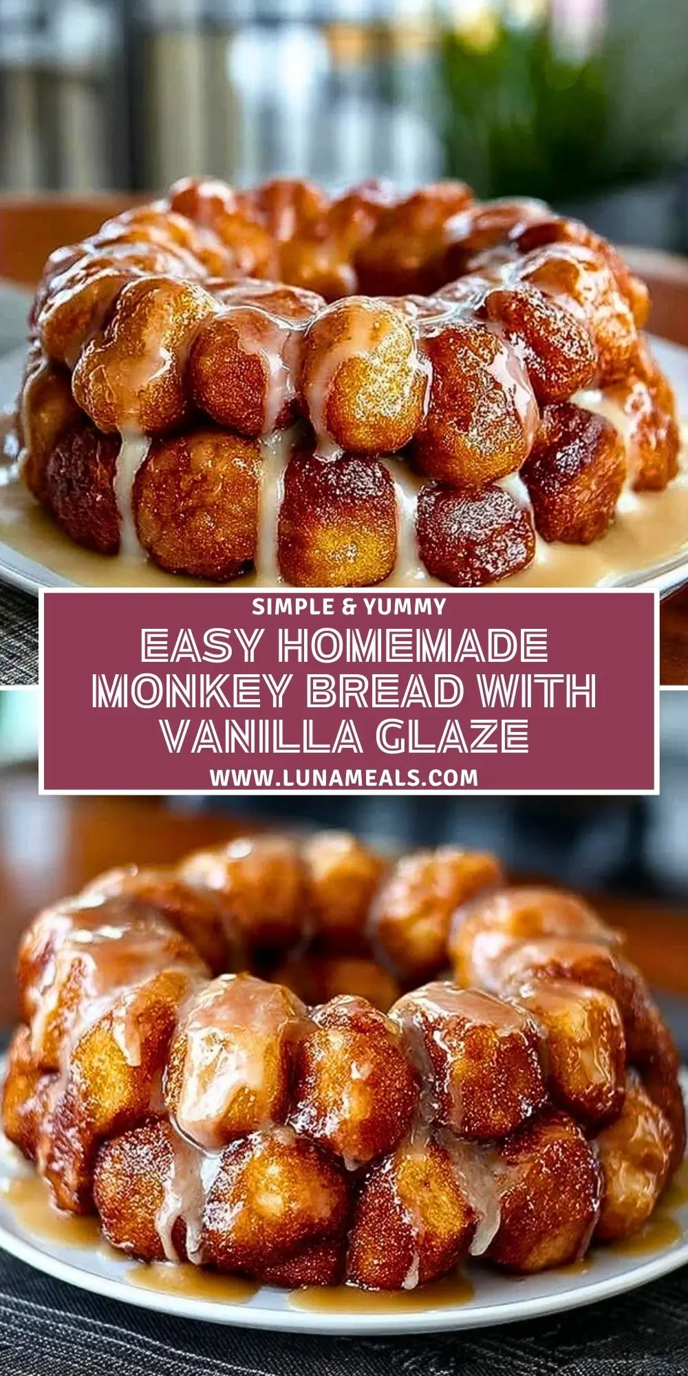 Easy Homemade Monkey Bread With Vanilla Glaze (2)