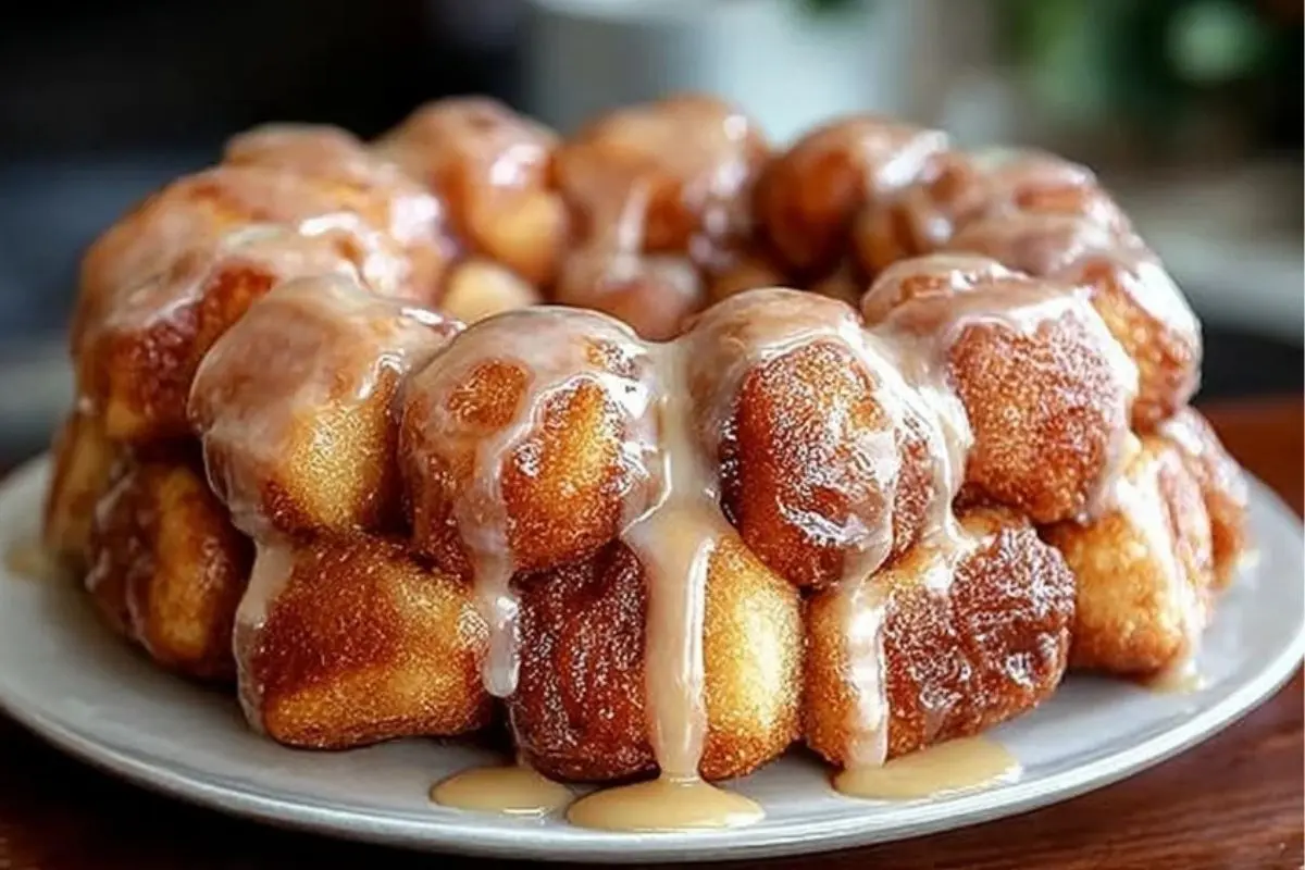 Easy Homemade Monkey Bread With Vanilla Glaze