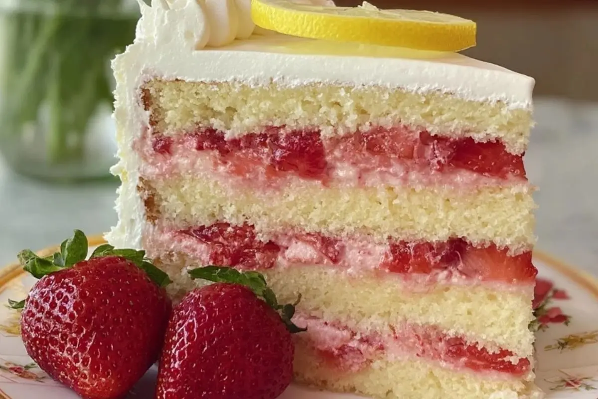 Strawberry Lemonade Cake Layers