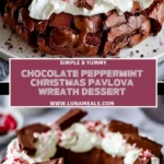 Chocolate Peppermint Christmas Pavlova Wreath Dessert (2)