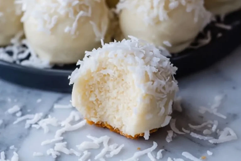 Coconut Snowball Cheesecake Bites
