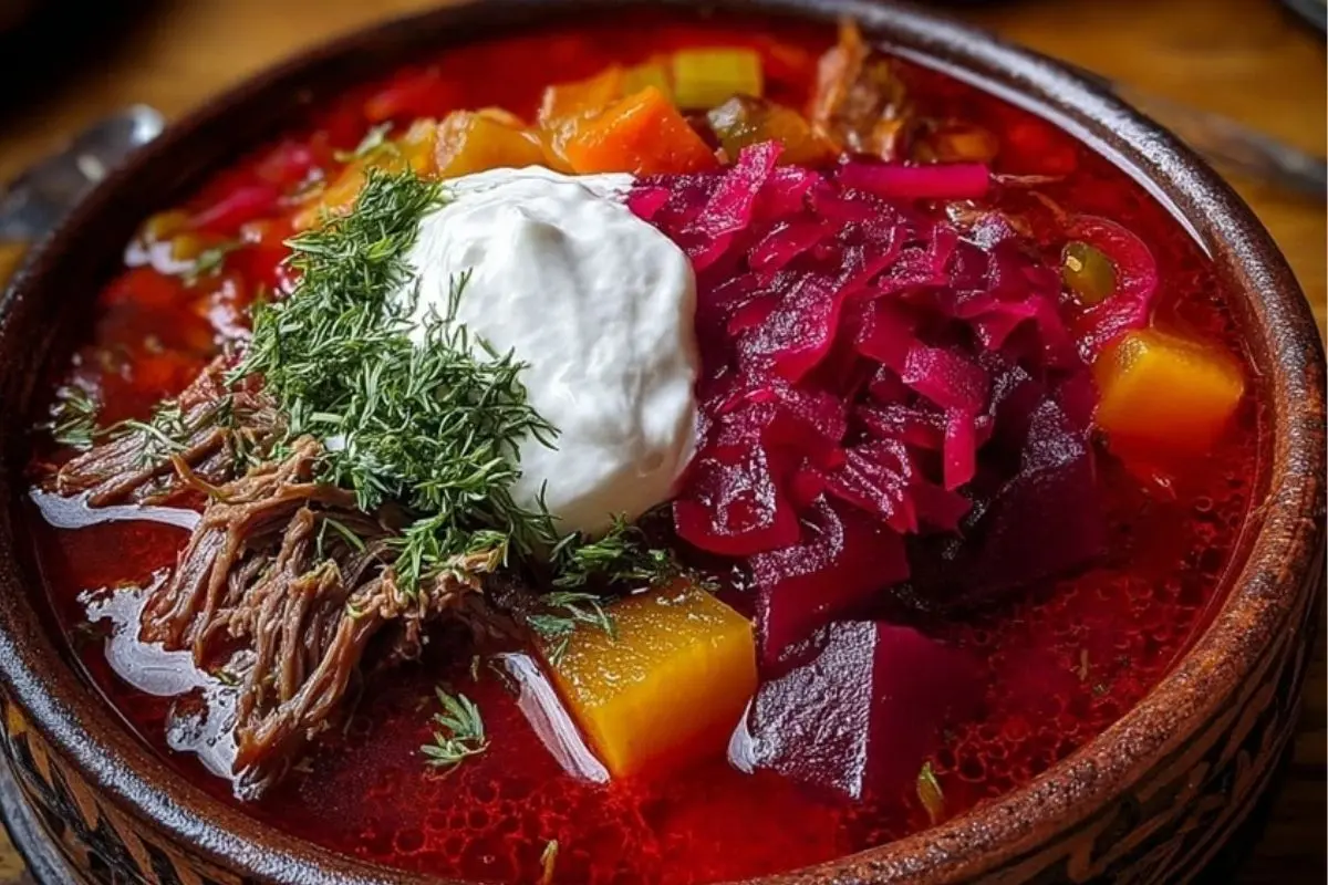 Authentic Ukrainian Borscht Soup