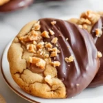 Chocolate Dipped Toffee Cookies