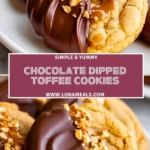 Chocolate Dipped Toffee Cookies (2)